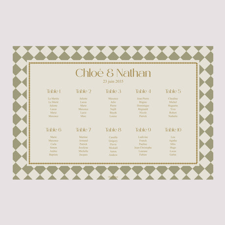 Plan de table Mariage Paysage 90 x 60 cm Palazzo