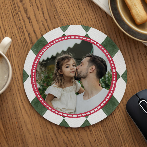 Tapis de souris Rond Arlequin photo