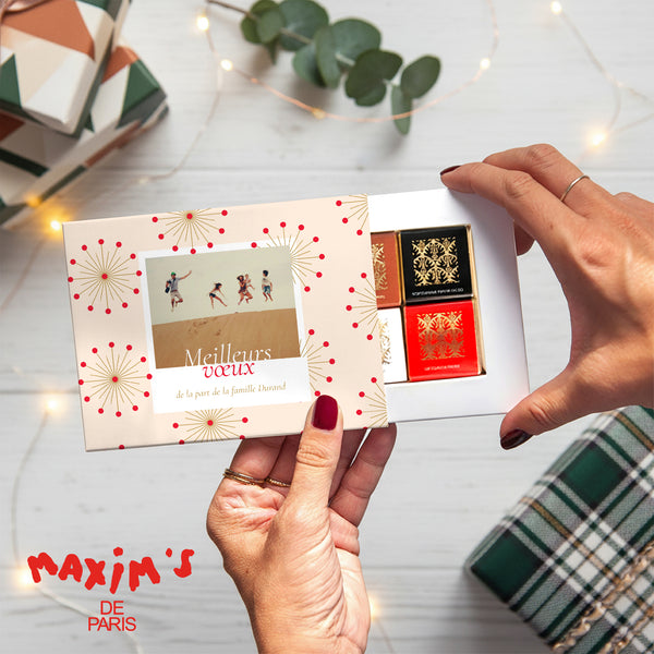 Boite chocolat personnalisée Fin d'année 6 chocolats Étincelles de Joie photo