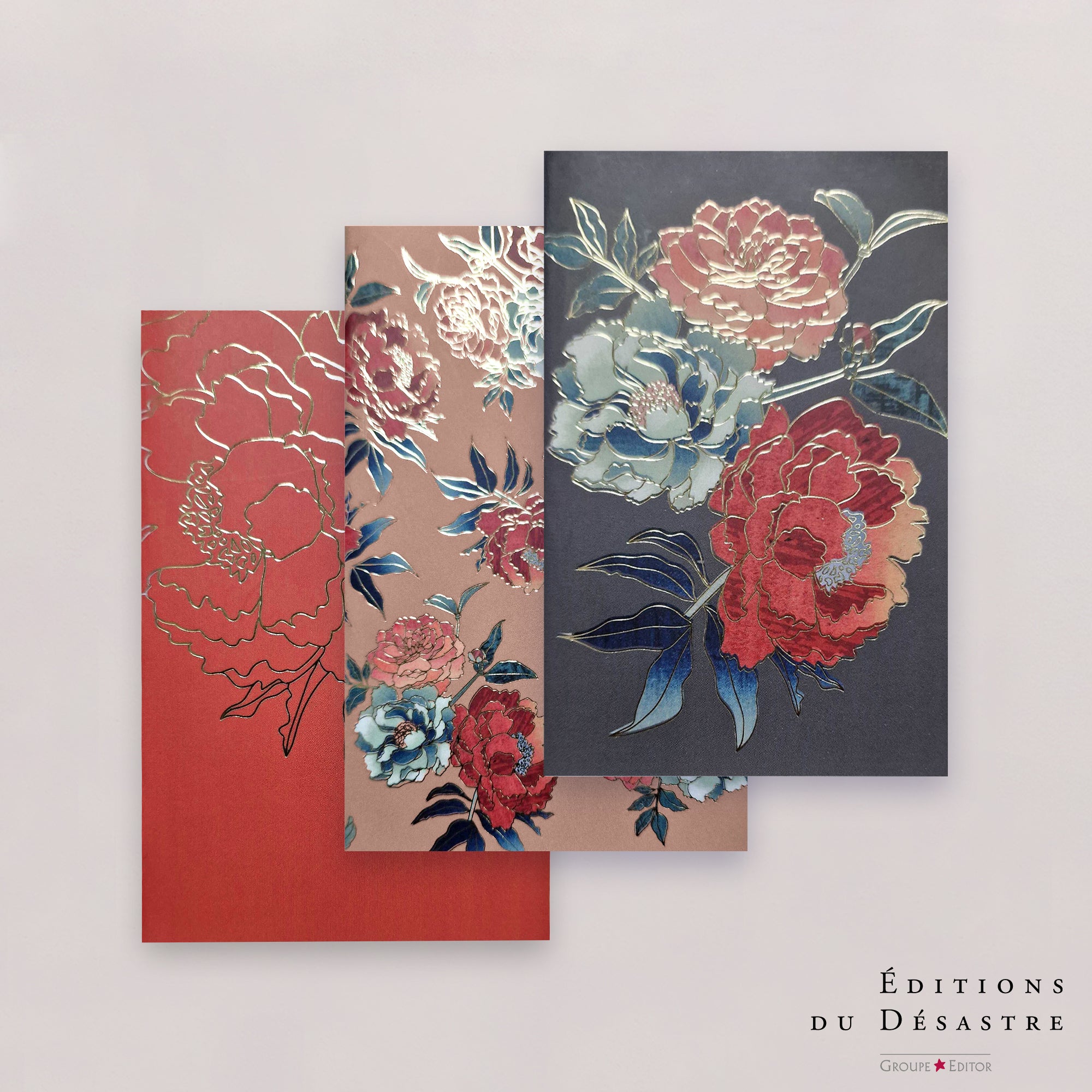 Carnet Pepakura - Lot de 3 - A6 - Pivoine - 64 pages photo N° 1