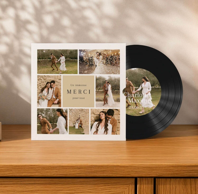 Carte remerciement mariage