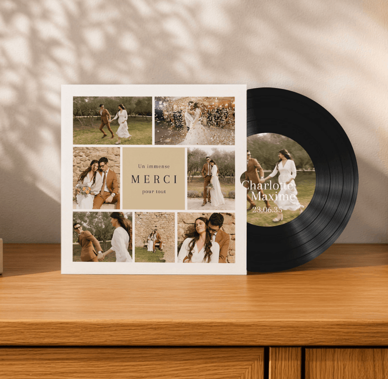 Carte remerciement mariage