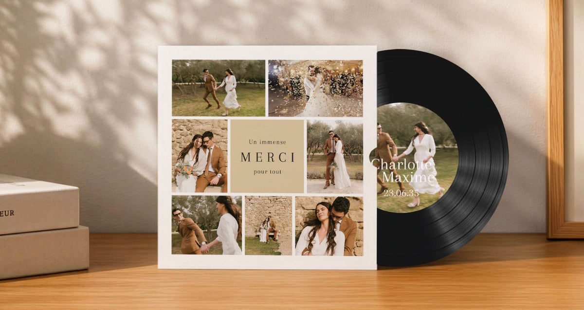 Carte remerciement mariage