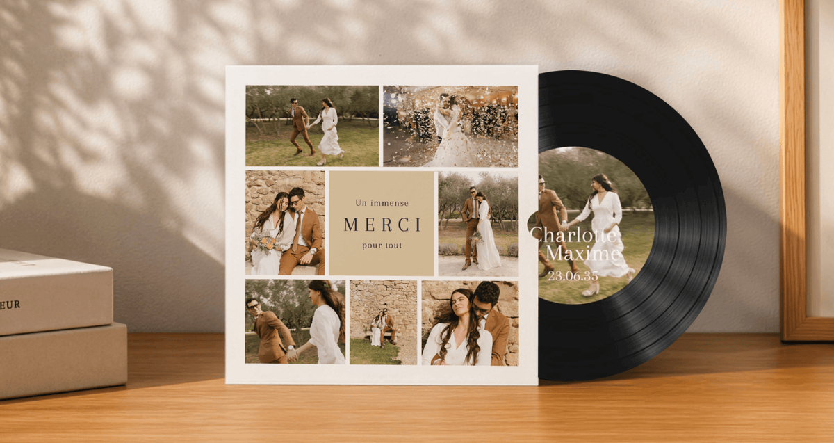 Carte remerciement mariage
