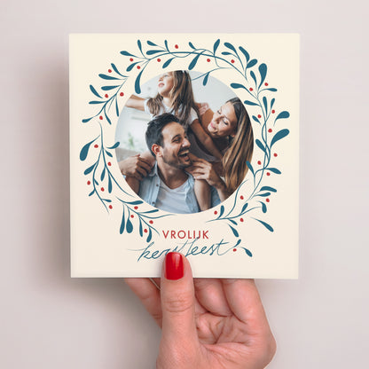 Carte de Noel Fin d'année Carré Houx et bonheur II photo N° 5