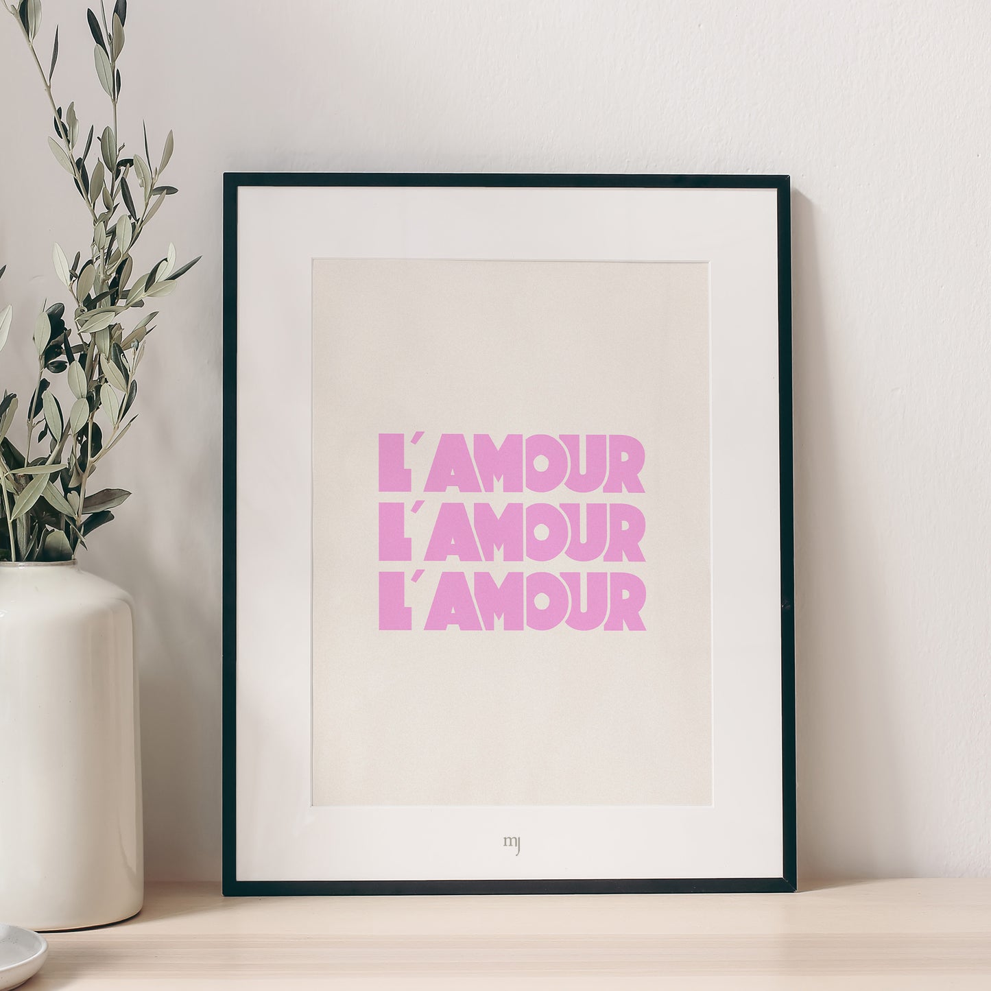 Affiche l'amour crème