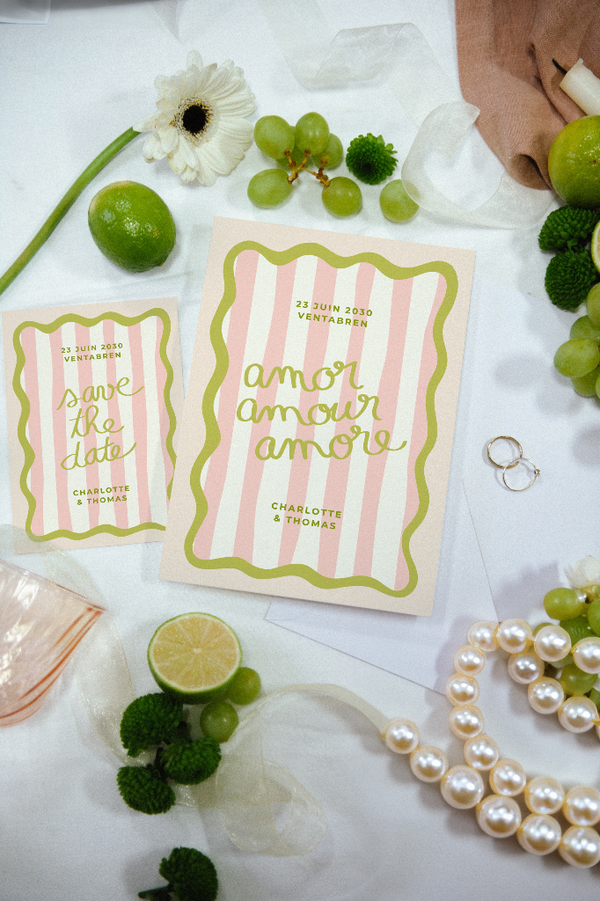 Faire-part Mariage Grand format rectangle Lisette