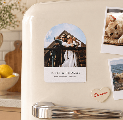 Carte remerciement mariage magnet